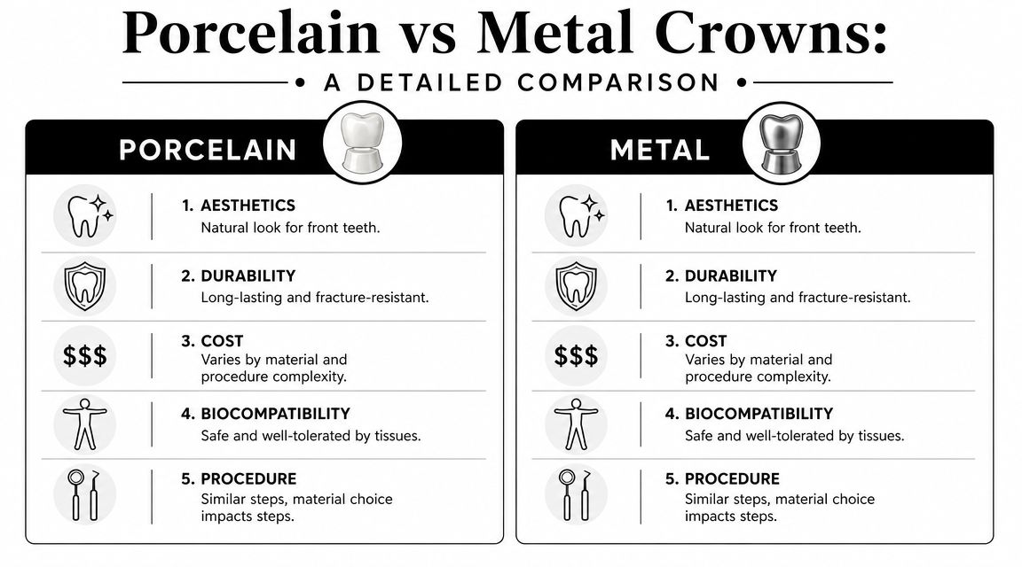 Porcelain vs Metal Crowns A Detailed Comparison