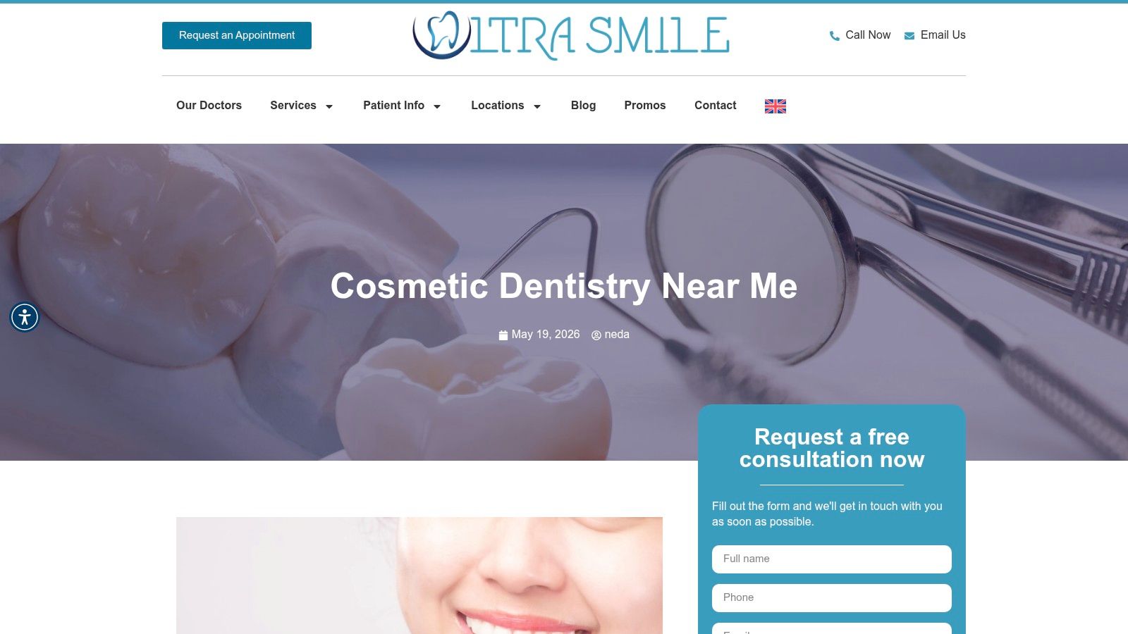 Screenshot from https://ultrasmilemiami.com/cosmetic-dentistry/